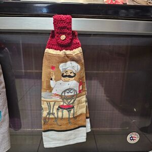 Crochet Topper Towel Handmade top attached to hand kitchen towel unique fun NEW